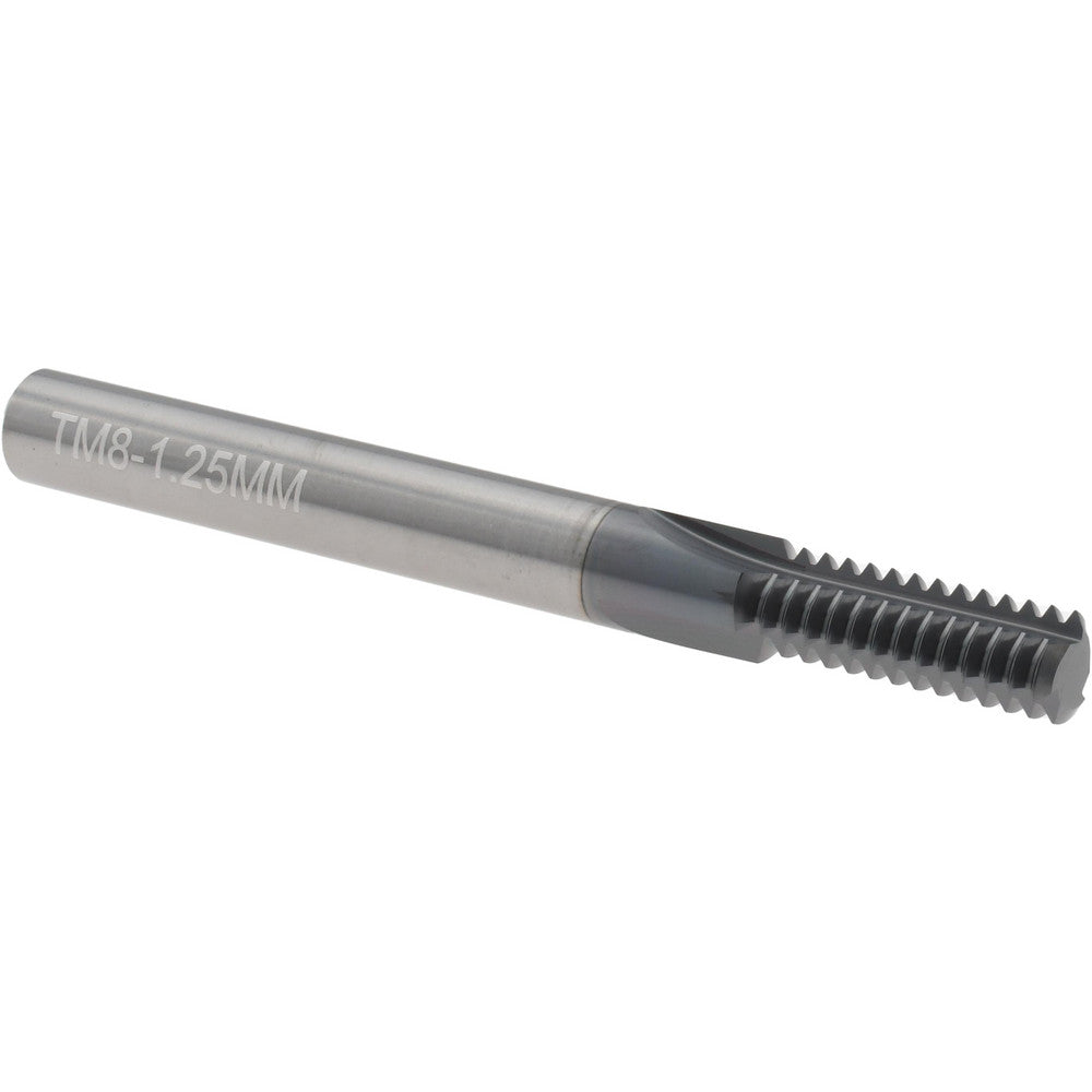 Scientific Cutting Tools, Inc. TM8-1.25MMA Straight Flute Thread Mill Internal, 3 Flutes, 1/4" Shank Dia, Solid Carbide