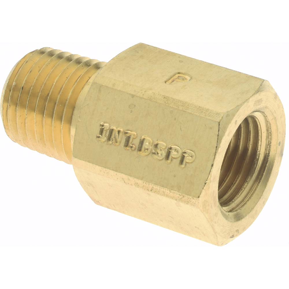 Parker X1/4FHG4-B Industrial Pipe Adapter 1/4" Female Thread, 1/4" Male Thread, MNPTF x FBSPP