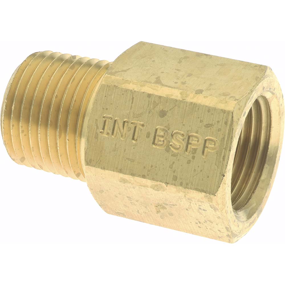 Parker X1/2FHG4-B Industrial Pipe Adapter 1/2" Female Thread, 1/2" Male Thread, MNPTF x FBSPP