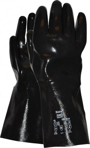 Ansell 9924100 Chemical Resistant Gloves AlphaTEC™ 09-924, Size X-Large, 80.00 mil, Neoprene-Coated, Neoprene, Supported