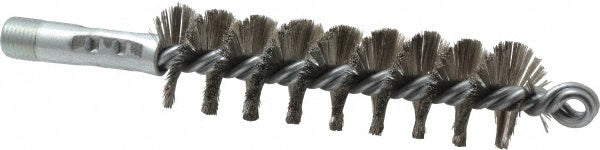 Schaefer Brush 43536 Double Stem & Double/Single Spiral Tube Brush 1-1/4" Dia, 7-1/4" OAL, Stainless Steel Bristles