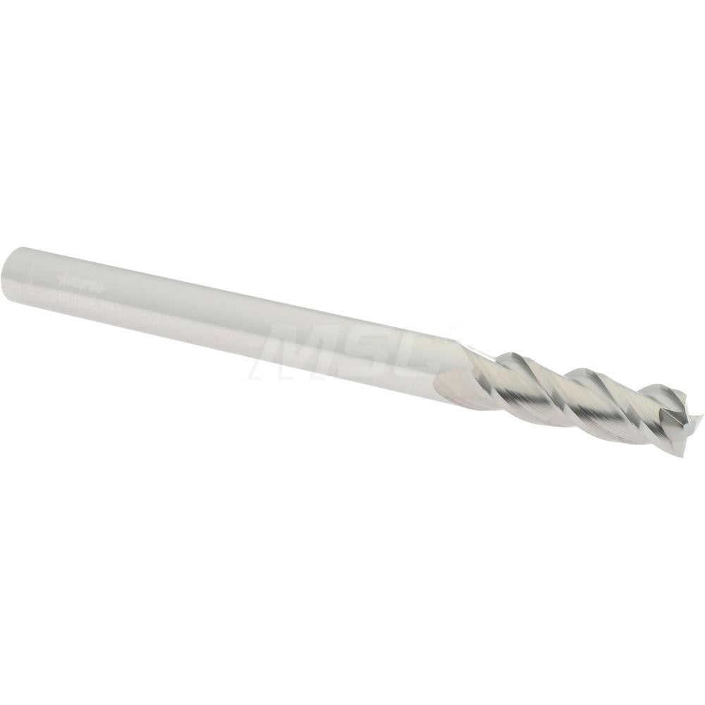 Accupro 60056793 Square End Mill 5/16'' Dia, 1'' LOC, 5/16'' Shank Dia, 4'' OAL, 3 Flutes, Solid Carbide