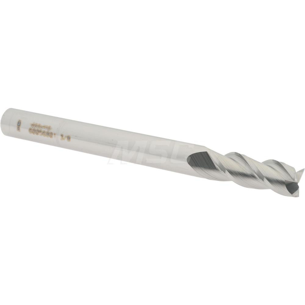 Accupro 60056801 Square End Mill 3/8'' Dia, 1'' LOC, 3/8'' Shank Dia, 4'' OAL, 3 Flutes, Solid Carbide