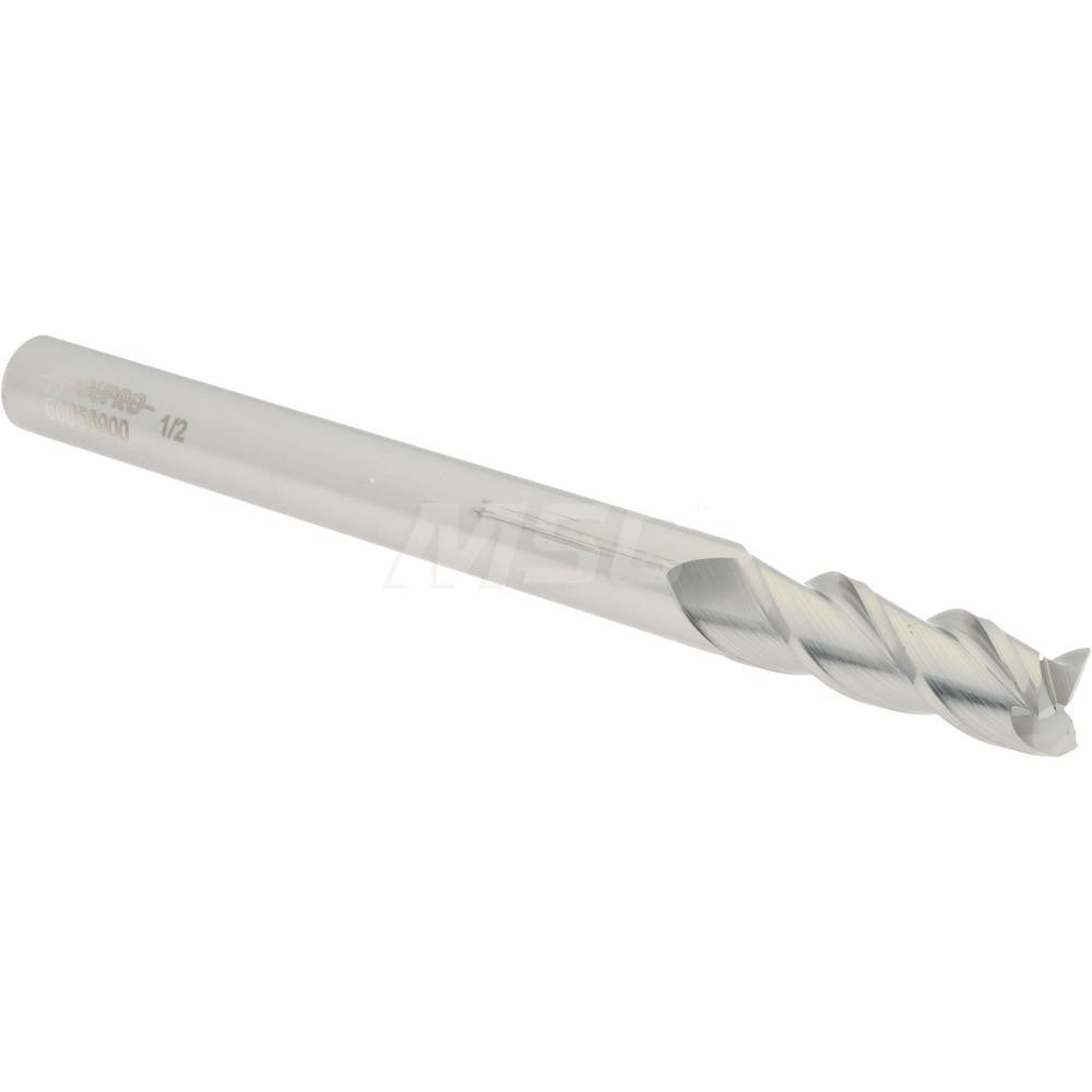 Accupro 60056900 Square End Mill 1/2'' Dia, 1-1/2'' LOC, 1/2'' Shank Dia, 6'' OAL, 3 Flutes, Solid Carbide