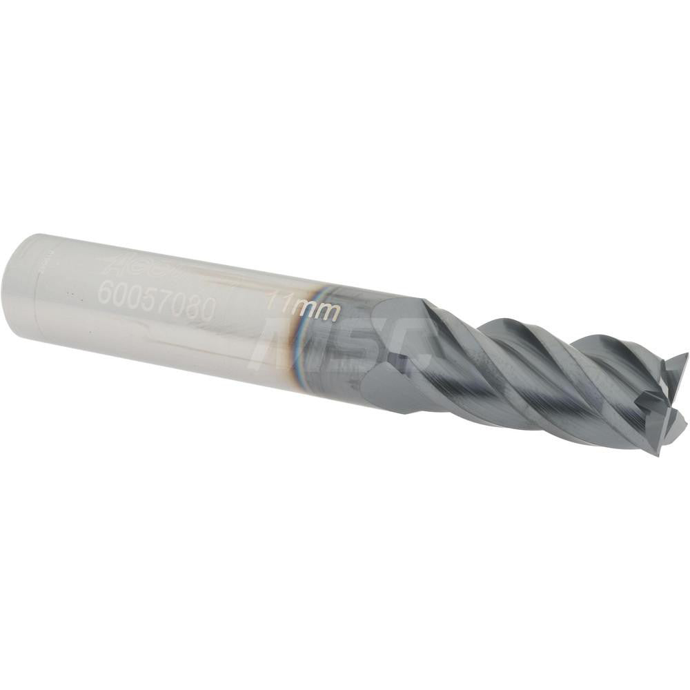 Accupro 60057080 Square End Mill 0.4331'' Dia, 0.9843'' LOC, 4 Flutes, Solid Carbide