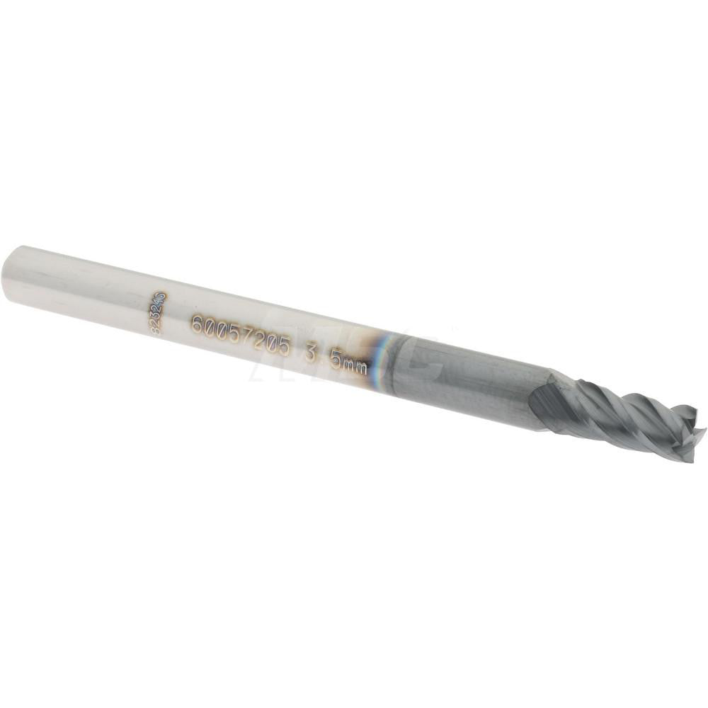 Accupro 60057205 Square End Mill 0.1378'' Dia, 0.2756'' LOC, 4 Flutes, Solid Carbide