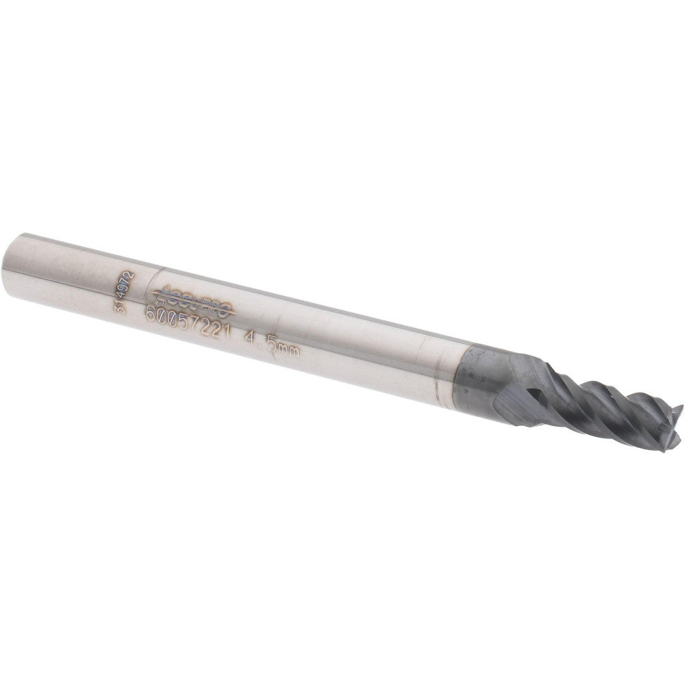 Accupro 60057221 Square End Mill 0.1772'' Dia, 0.374'' LOC, 4 Flutes, Solid Carbide