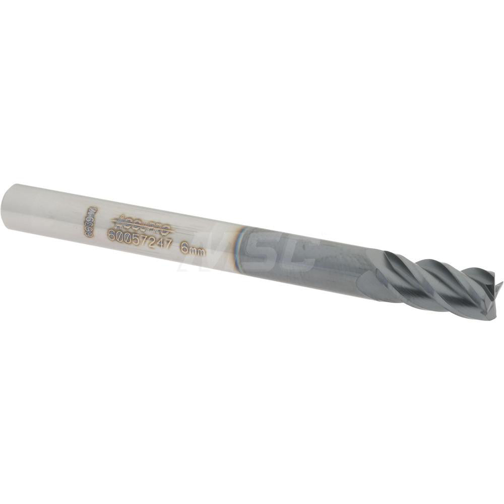Accupro 60057247 Square End Mill 0.2362'' Dia, 0.4724'' LOC, 4 Flutes, Solid Carbide