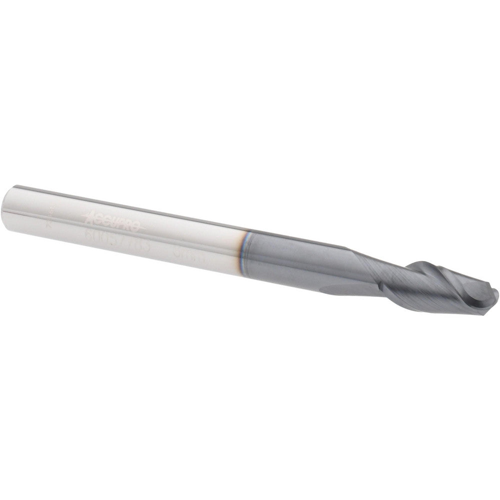 Accupro 60057783 Ball End Mill 0.2362" Dia, 0.4724" LOC, 2 Flute, Solid Carbide