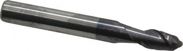 Accupro 60057791 Ball End Mill 0.276" Dia, 0.4724" LOC, 2 Flute, Solid Carbide