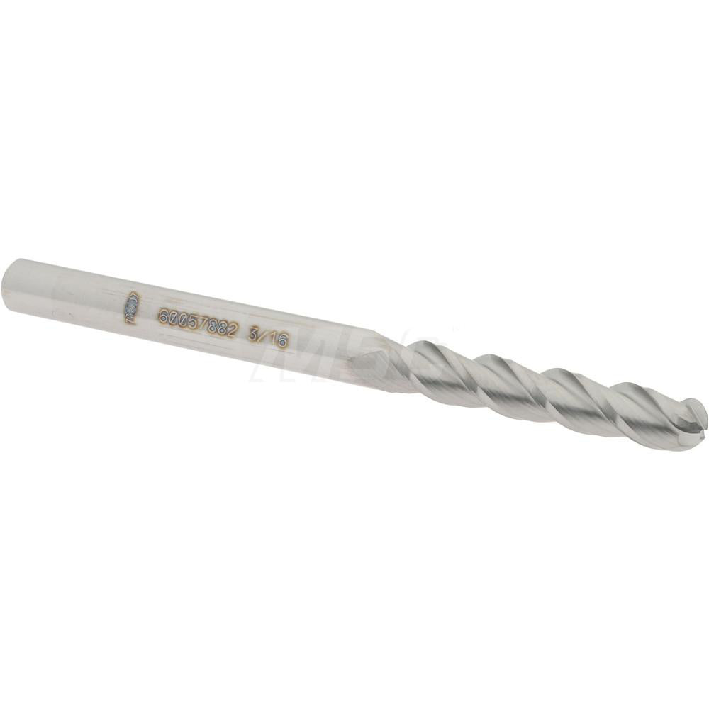 Accupro 60057882 Ball End Mill 0.1875" Dia, 1" LOC, 3 Flute, Solid Carbide