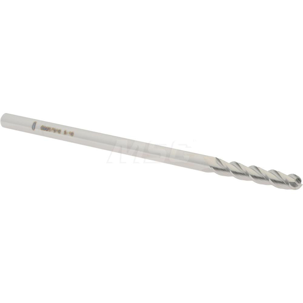 Accupro 60057916 Ball End Mill 0.1875" Dia, 1" LOC, 3 Flute, Solid Carbide