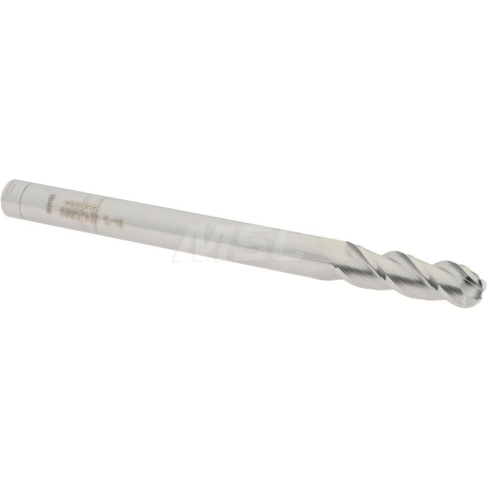 Accupro 60057932 Ball End Mill 0.3125" Dia, 1" LOC, 3 Flute, Solid Carbide