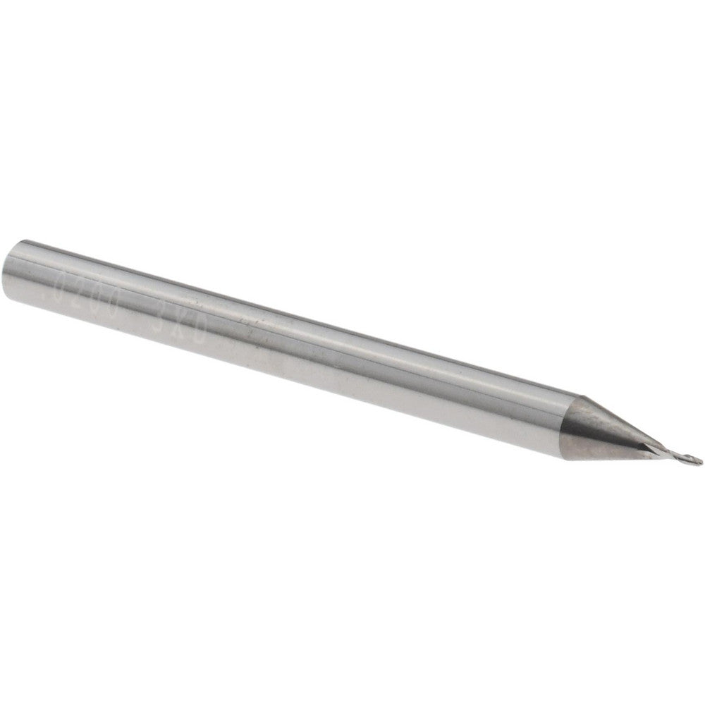 Kyocera SGS Precision Tools 00458 Ball End Mill 0.0200" Dia, 0.0600" LOC, 2 Flute, Solid Carbide