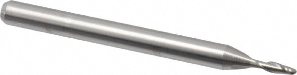 Kyocera SGS Precision Tools 00861 Ball End Mill 0.055" Dia, 0.165" LOC, 2 Flute, Solid Carbide