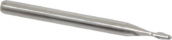Kyocera SGS Precision Tools 00867 Ball End Mill 0.0625" Dia, 0.1875" LOC, 2 Flute, Solid Carbide