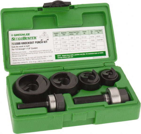 Greenlee 7235BB 11 Piece, 1" Punch Hole Diam, Manual Knockout Set