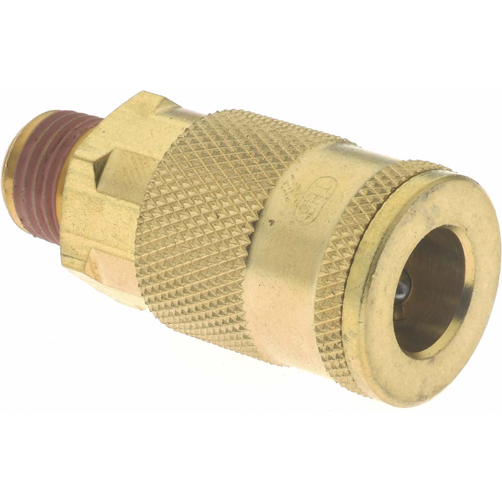 Value Collection 2330982511 5 Piece 1/4" Body 1/4 NPT 145 psi Brass Tru-Flate Automotive Pneumatic Coupling Plug Set