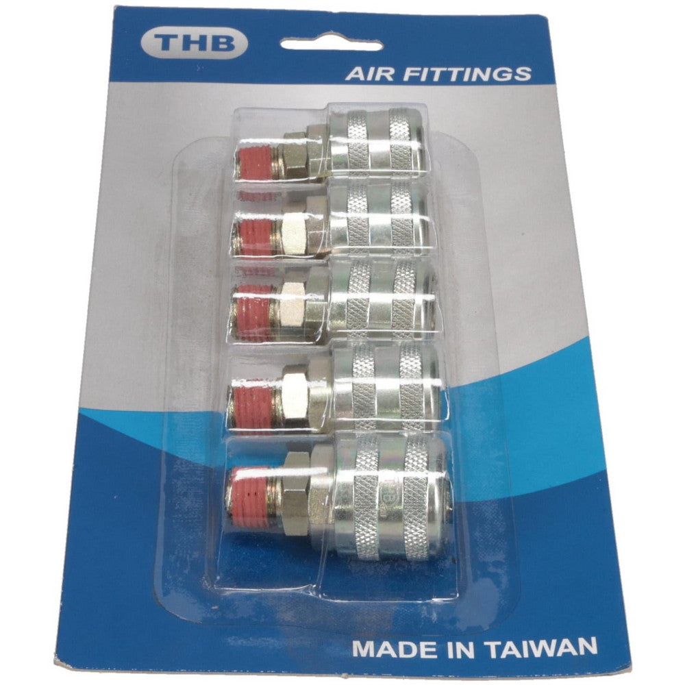 Value Collection 2321582531 5 Piece 1/4" Body 1/4 NPT 215 psi Zinc ARO Pneumatic Coupling Plug Set