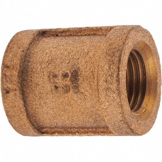 Merit Brass XB111-04 Brass Pipe Coupling 1/4" Fitting, Threaded, FBSPT x FBSPT, Class 125