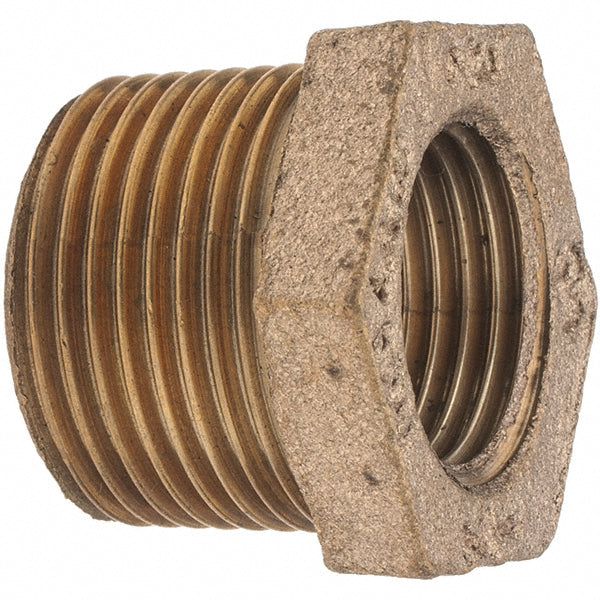 Merit Brass XB114-1208 Brass Pipe Bushing 3/4 x 1/2" Fitting, Threaded, FBSPT x FBSPT, Class 125