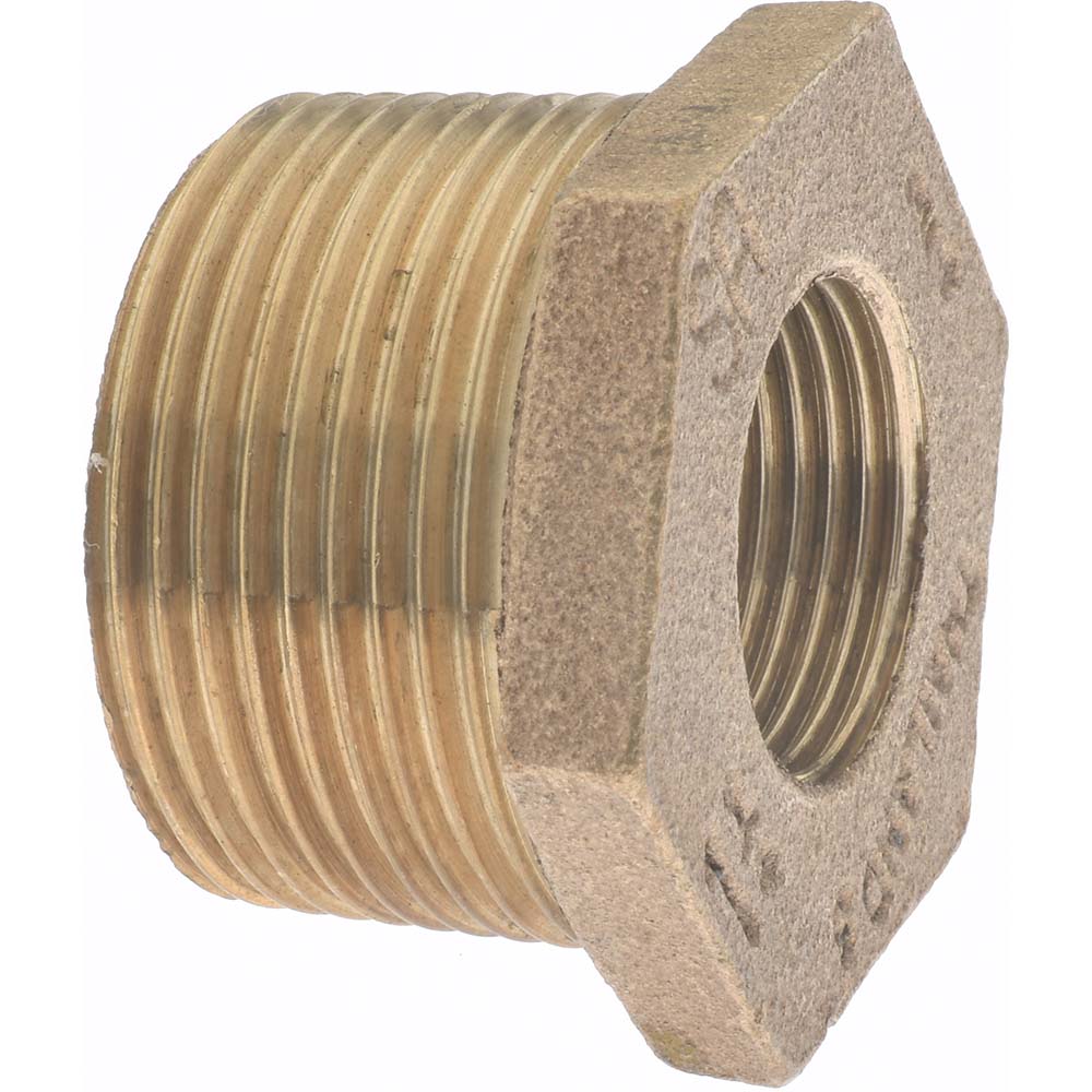 Merit Brass XB114-2012 Brass Pipe Bushing 1-1/4 x 3/4" Fitting, Threaded, FBSPT x FBSPT, Class 125