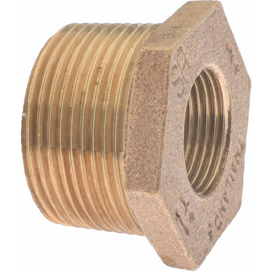 Merit Brass XB114-2012 Brass Pipe Bushing 1-1/4 x 3/4" Fitting, Threaded, FBSPT x FBSPT, Class 125