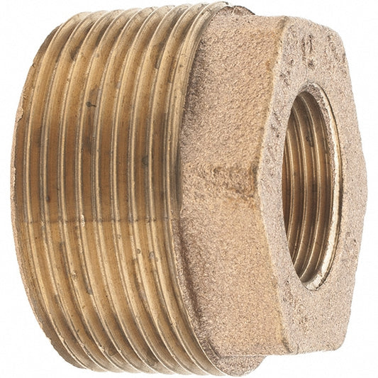 Merit Brass XB114-2412 Brass Pipe Bushing 1-1/2 x 3/4" Fitting, Threaded, FBSPT x FBSPT, Class 125