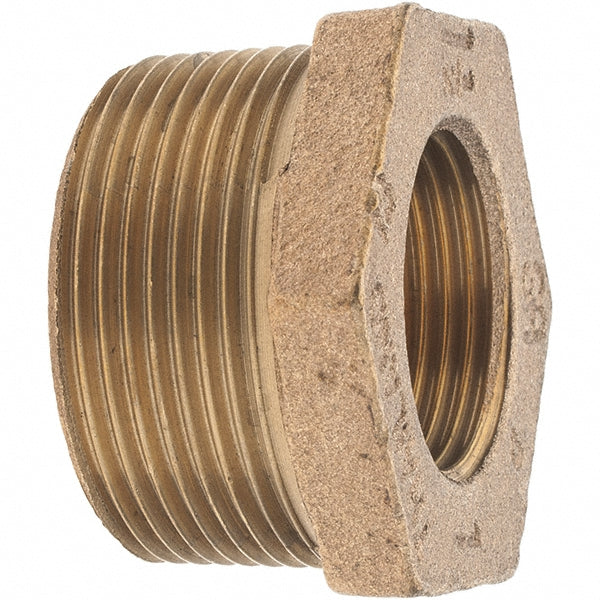 Merit Brass XB114-2416 Brass Pipe Bushing 1-1/2 x 1" Fitting, Threaded, FBSPT x FBSPT, Class 125