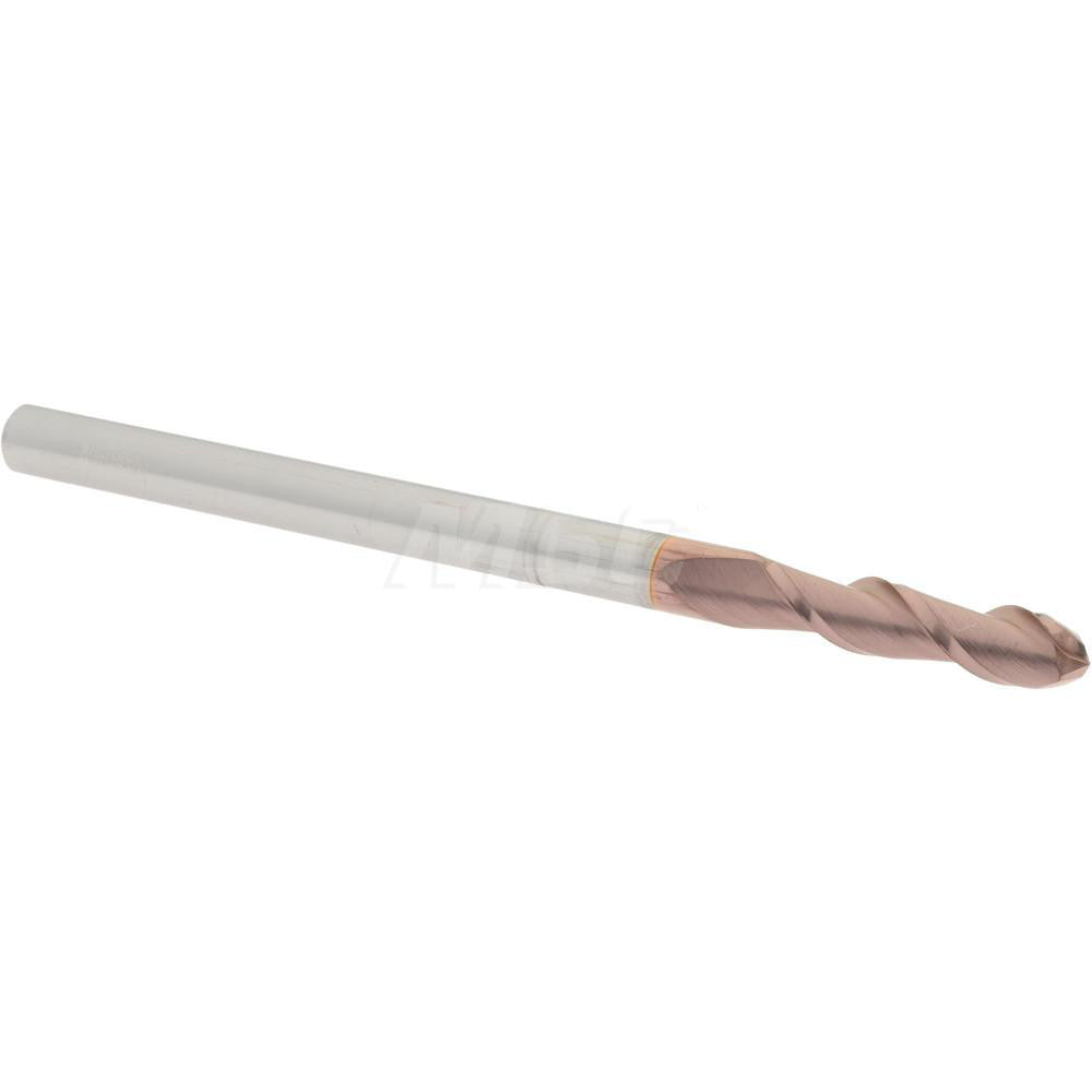 Accupro 60338266 Ball End Mill 0.25" Dia, 1" LOC, 2 Flute, Solid Carbide