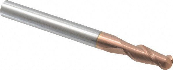 Accupro 60338282 Ball End Mill 0.375" Dia, 1" LOC, 2 Flute, Solid Carbide
