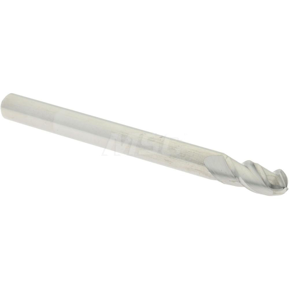 Accupro 60338605 Ball End Mill 0.125" Dia, 0.25" LOC, 3 Flute, Solid Carbide