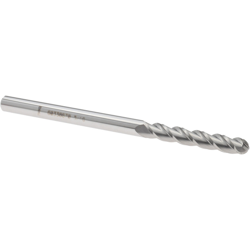 Accupro 60338670 Ball End Mill 3/16" Dia, 1-1/8" LOC, 3 Flute, Solid Carbide