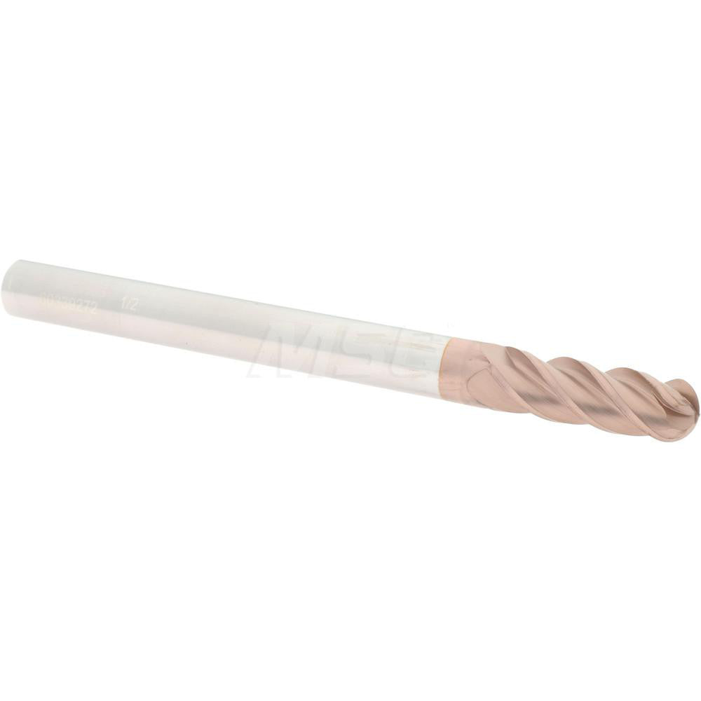 Accupro 60339272 Ball End Mill 0.5" Dia, 1.5" LOC, 4 Flute, Solid Carbide