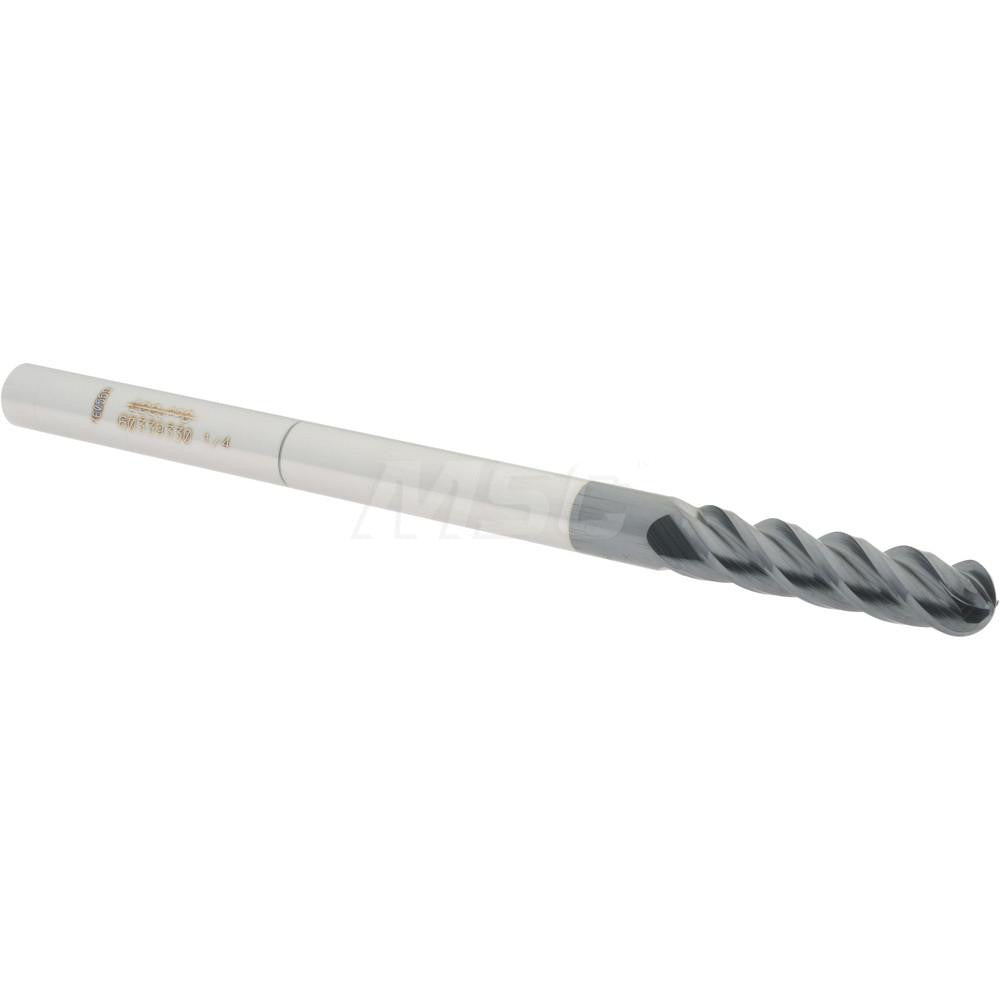 Accupro 60339330 Ball End Mill 0.25" Dia, 1" LOC, 4 Flute, Solid Carbide