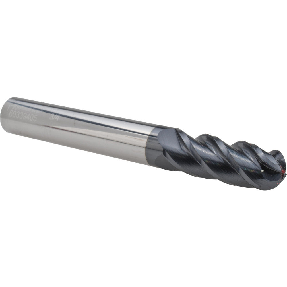Accupro 60339405 Ball End Mill 0.75" Dia, 2" LOC, 4 Flute, Solid Carbide