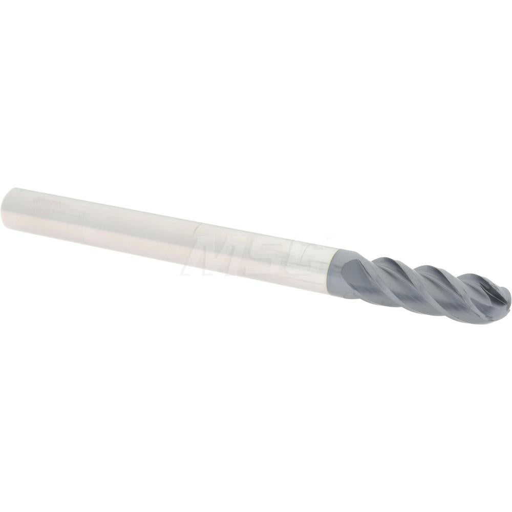 Accupro 60339454 Ball End Mill 0.5" Dia, 1.5" LOC, 4 Flute, Solid Carbide