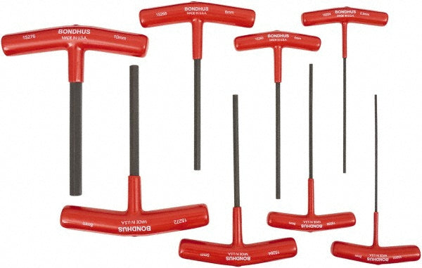 Bondhus 15287 8 Piece T-Handle Cushion Grip Hex Key Set