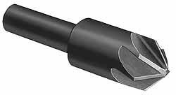 Severance Tool Ind. 02435 Countersink 1/2" Head Dia, 100.00 deg Included Angle, 6 Flute, High-Speed Steel, Right Hand Cut