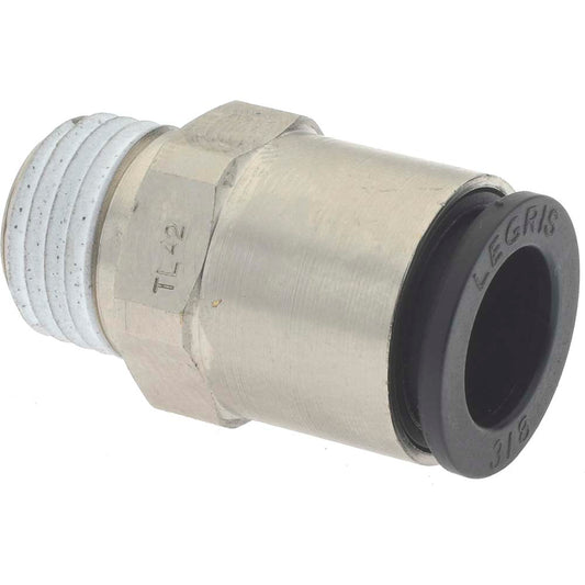 Legris 3175 60 13 Push-To-Connect Tube to Male & Tube to Male BSPT Tube Fitting Male Connector, 1/4" Thread, 3/8" OD