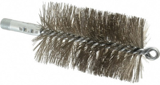 Schaefer Brush 43853 Double Stem/Spiral Tube Brush 2-3/4" Dia, 7-1/4" OAL, Stainless Steel Bristles