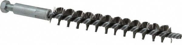 Schaefer Brush 93513 Double Stem/Single Spiral Tube Brush 9/16" Dia, 6-1/4" OAL, Stainless Steel Bristles