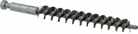 Schaefer Brush 93513 Double Stem/Single Spiral Tube Brush 9/16" Dia, 6-1/4" OAL, Stainless Steel Bristles
