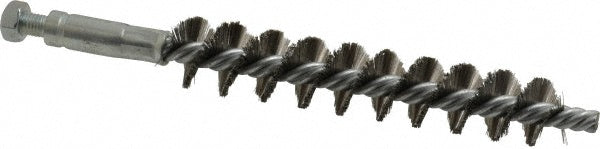 Schaefer Brush 93522 Double Stem/Single Spiral Tube Brush 3/4" Dia, 6-1/4" OAL, Stainless Steel Bristles