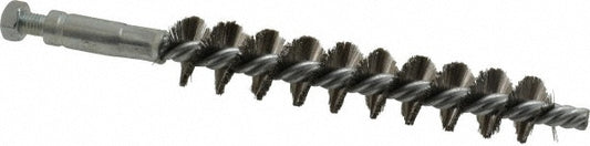 Schaefer Brush 93522 Double Stem/Single Spiral Tube Brush 3/4" Dia, 6-1/4" OAL, Stainless Steel Bristles