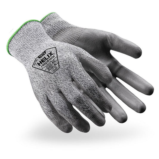 HexArmor 1074-L (9) Cut & Puncture Resistant Gloves Style Knit  Coating Material Polyurethane  Coating Coverage Palm & Fingertips  Glove Type Cut, Puncture & Abrasion-Resistant  ANSI/ISEA Cut Resistance Level A4  Primary Material HPPE Blend