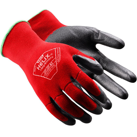 HexArmor 1033-XL (10) Cut & Puncture Resistant Gloves Style Knit  Coating Material Polyurethane  Coating Coverage Palm & Fingertips  Glove Type Cut, Puncture & Abrasion-Resistant  ANSI/ISEA Cut Resistance Level A1  Primary Material Nylon