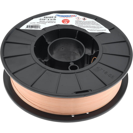 Techniweld USA 70S603511 MIG Welding Wire ER70S6, 0.0350" Dia, Carbon Steel