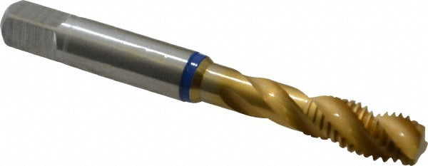 Guhring 9039090080000 Spiral Flute Tap M8 x 1.25, Metric Coarse, 3 Flute, Modified Bottoming, 6H Class of Fit, Powdered Metal, TiN Finish