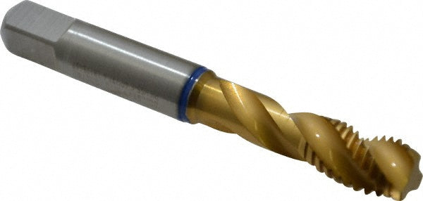 Guhring 9039090100000 Spiral Flute Tap M10 x 1.50, Metric Coarse, 3 Flute, Modified Bottoming, 6H Class of Fit, Powdered Metal, TiN Finish